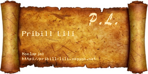 Pribill Lili névjegykártya